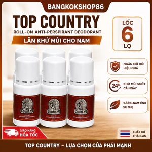 Lăn Khử Mùi Top Country 60ml Thái Lan - Hương Nam Tính, Khô Thoáng, Tiện Lợi Hàng Nội Địa