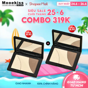 COMBO 2 Bảng tạo khối mặt bắt sáng dành cho nữ chống nước lâu trôi 3 màu 16.5g x 2