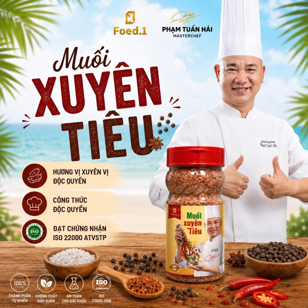 MUỐI XUYÊN TIÊU – Masterchef Phạm Tuấn Hải | Lọ 100gr