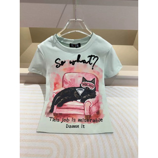 Áo phông cotton MSK hình mèo So What form babytee #21918