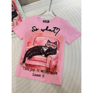 Áo phông cotton MSK hình mèo So What form babytee #21918