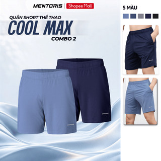 COMBO 2 Quần Short Nam MENTORIS Vải Coolmax Siêu Thoáng Khí, Co Giãn 4 Chiều, Form Thể Thao CB2MSR02
