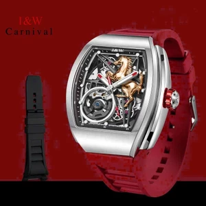 Đồng Hồ Nam Chính Hãng I&W Carnival 768G-S7 Dây Cao Su Full Box Chống Nước Kính Sapphire (Máy Cơ)