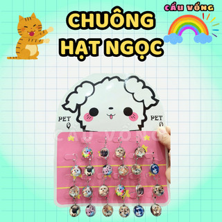Chuông hạt ngọc đeo vòng cổ cho chó mèo
