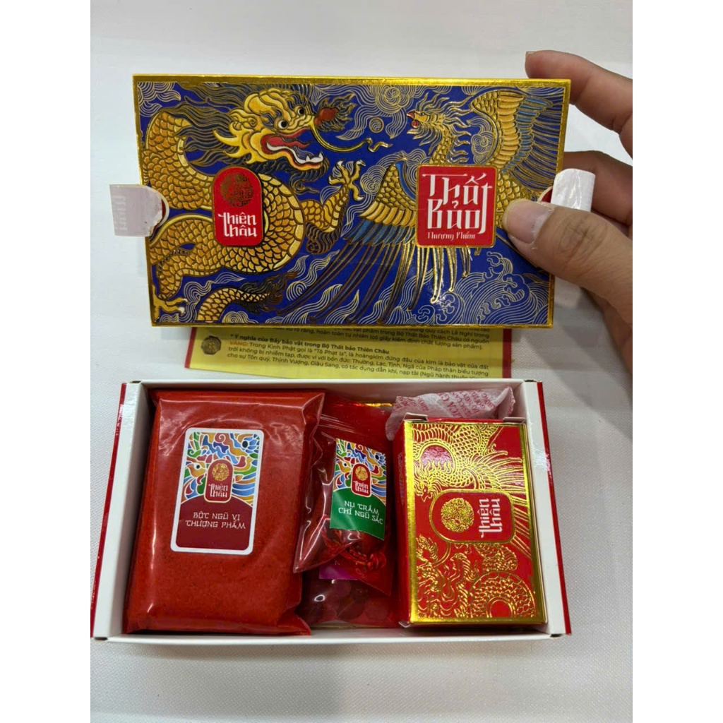 BỘ THẤT BẢO THIÊN CHÂU VÀNG, BẠC THẬT - ĐÁ CÓ GIẤY CHỨNG NHẬN