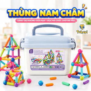 Đồ Chơi Nam Châm Xếp Hình Bộ Xếp Hình Nam Châm 72 Chi Tiết Lắp Ghép Sáng Tạo Đa Dạng Màu Sắc - Đồ Chơi Cho Bé PUKAPI