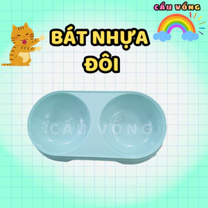 Bát nhựa đôi mỏng đựng thức ăn cho chó mèo