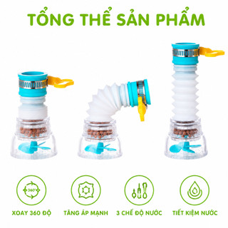 2 Bộ Vòi Lọc Nước Tăng Áp Rửa Bát Xoay 360 Độ GD15 - Đầu Vòi Nước Có Bộ Lọc Rửa Chén Đĩa