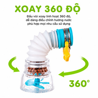 2 Bộ Vòi Lọc Nước Tăng Áp Rửa Bát Xoay 360 Độ GD15 - Đầu Vòi Nước Có Bộ Lọc Rửa Chén Đĩa