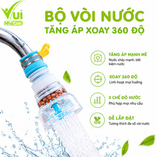 2 Bộ Vòi Lọc Nước Tăng Áp Rửa Bát Xoay 360 Độ GD15 - Đầu Vòi Nước Có Bộ Lọc Rửa Chén Đĩa