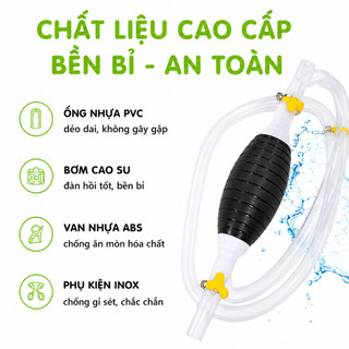 Dụng Cụ Bơm Hút Chất Lỏng Cầm Tay Có Ống Dẫn GD17 - Ống Hút Chất Lỏng Thay Nước Bể Cá Bóp Tay