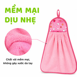 Set 2 Khăn Nhà Bếp Thấm Nước Có Dây Treo Tường GD09 - Khăn Lau Bát Cotton Treo Tường Thấm Hút Nước
