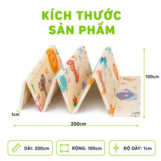 Chiếu Xốp 2 Mặt Siêu Êm Va Đập Cho Bé GD02 - Chiếu Xốp Gấp Gọn 4 Mùa Dễ Lau Chùi Chống Thấm