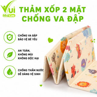 Chiếu Xốp 2 Mặt Siêu Êm Va Đập Cho Bé GD02 - Chiếu Xốp Gấp Gọn 4 Mùa Dễ Lau Chùi Chống Thấm