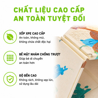 Chiếu Xốp 2 Mặt Siêu Êm Va Đập Cho Bé GD02 - Chiếu Xốp Gấp Gọn 4 Mùa Dễ Lau Chùi Chống Thấm