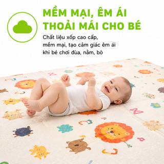 Chiếu Xốp 2 Mặt Siêu Êm Va Đập Cho Bé GD02 - Chiếu Xốp Gấp Gọn 4 Mùa Dễ Lau Chùi Chống Thấm