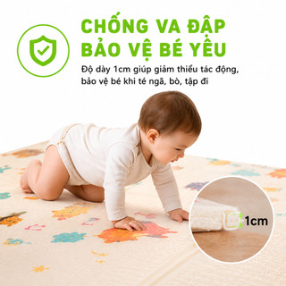 Chiếu Xốp 2 Mặt Siêu Êm Va Đập Cho Bé GD02 - Chiếu Xốp Gấp Gọn 4 Mùa Dễ Lau Chùi Chống Thấm