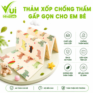 Chiếu Xốp 2 Mặt Siêu Êm Va Đập Cho Bé GD02 - Chiếu Xốp Gấp Gọn 4 Mùa Dễ Lau Chùi Chống Thấm