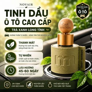 Tinh dầu ô tô cao cấp NOVAIR hương Trà xanh, nước hoa ô tô mùi hương tự nhiên tươi mát dịu nhẹ dung tích 50ml
