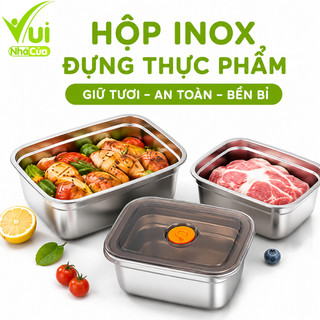 Hộp Inox Thực Phẩm Nút Cao Su Xả Hơi GD145 - Hộp Bảo Quản Thức Ăn Inox Gioăng Cao Su Chống Tràn