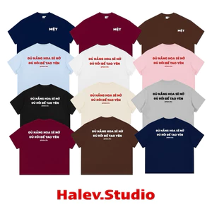 Áo thun Boxy in meêm hài hước Halev Brand chất cotton Premium 260gsm