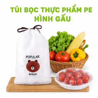 2 Túi Bọc Thực Phẩm PE Có Túi Đựng Hình Gấu GD03 - Túi 100 Màng Bọc Thực Phẩm Hình Gấu Siêu Dai