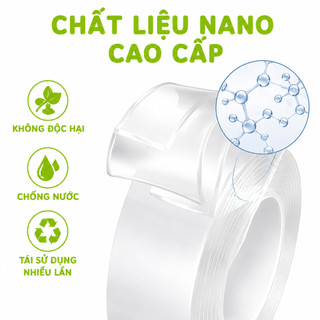 Băng Dính Nano 2 Mặt Trong Suốt Chịu Lực GD14 - Băng Keo 2 Mặt Cố Định Ổ Điện, Trang Trí Nhà Cửa
