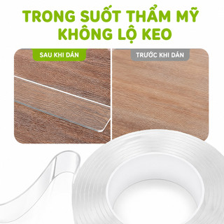 Băng Dính Nano 2 Mặt Trong Suốt Chịu Lực GD14 - Băng Keo 2 Mặt Cố Định Ổ Điện, Trang Trí Nhà Cửa