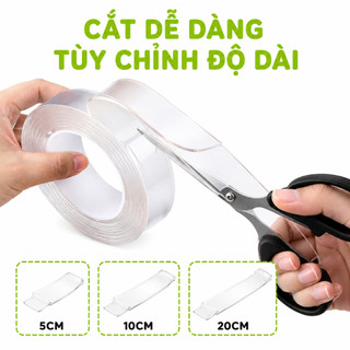 Băng Dính Nano 2 Mặt Trong Suốt Chịu Lực GD14 - Băng Keo 2 Mặt Cố Định Ổ Điện, Trang Trí Nhà Cửa
