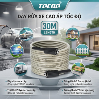 Dây rửa xe cao cấp tocdo 2 đầu zen 22mm phù hợp nhiều loại máy