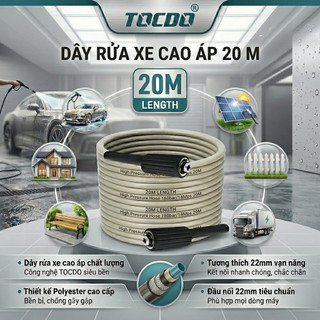 Dây rửa xe cao cấp tocdo 2 đầu zen 22mm phù hợp nhiều loại máy
