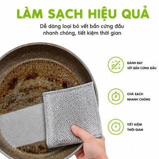 Tấm Lưới Cọ Rửa Đa Năng Không Mài Mòn GD102 - Giẻ Lưới Rửa Bát Chén Sợi Thép Chống Trầy Xước