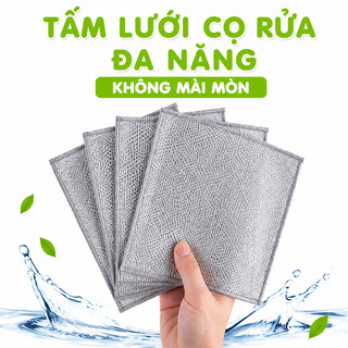 Tấm Lưới Cọ Rửa Đa Năng Không Mài Mòn GD102 - Giẻ Lưới Rửa Bát Chén Sợi Thép Chống Trầy Xước