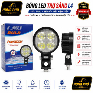 Bóng led trợ sáng l4 lắp cho xe máy xe điện