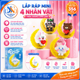 Mô Hình Lắp Ráp 3D Nhân Vật Hoạt Hình Có Đèn Phát Sáng Mặt Trăng Đồ Chơi Xếp Hình Thông Minh Cho Bé
