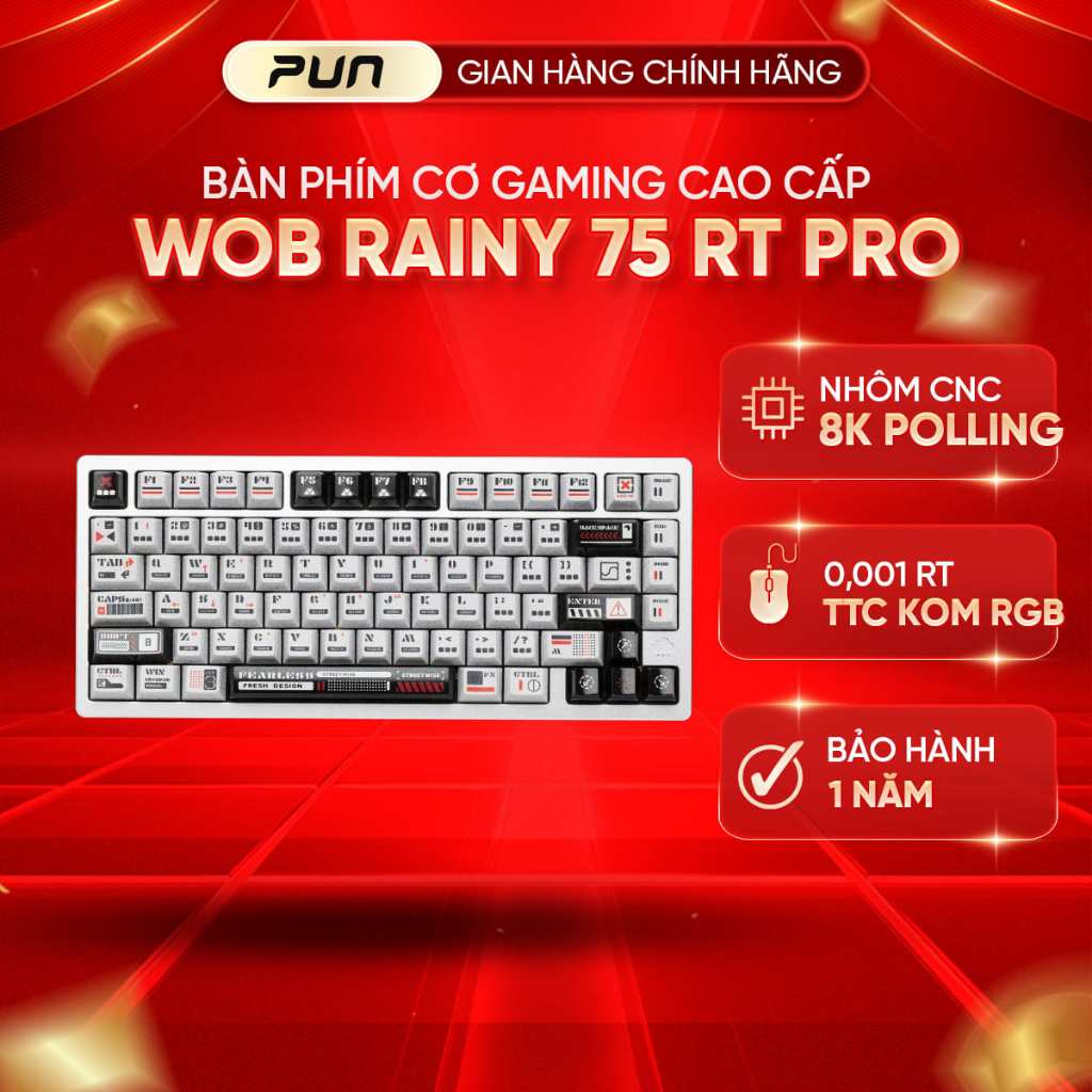 [CHÍNH HÃNG – FULL VAT] Bàn phím từ Rainy75 RT Esport HE | Nhôm CNC | Dual 8K | TTC Magneto RGB | Rapid Trigger 0,01mm | BigBuy360 - bigbuy360.vn