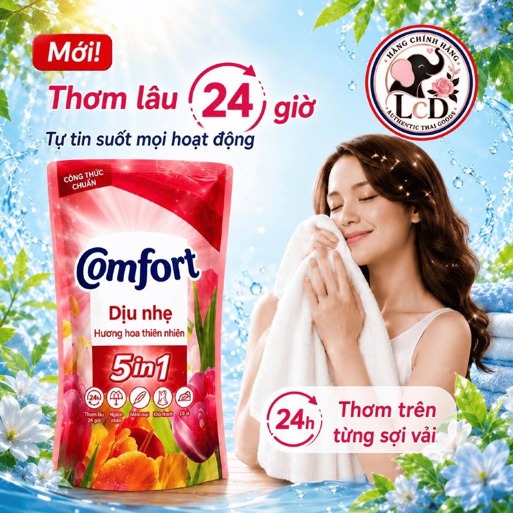 Nước Xả Vải Comfort 5 In 1 Thái Lan 500ml Thơm Lâu 5-7 Ngày Mềm Vải Nhiều Mùi Hương - LcD STORE