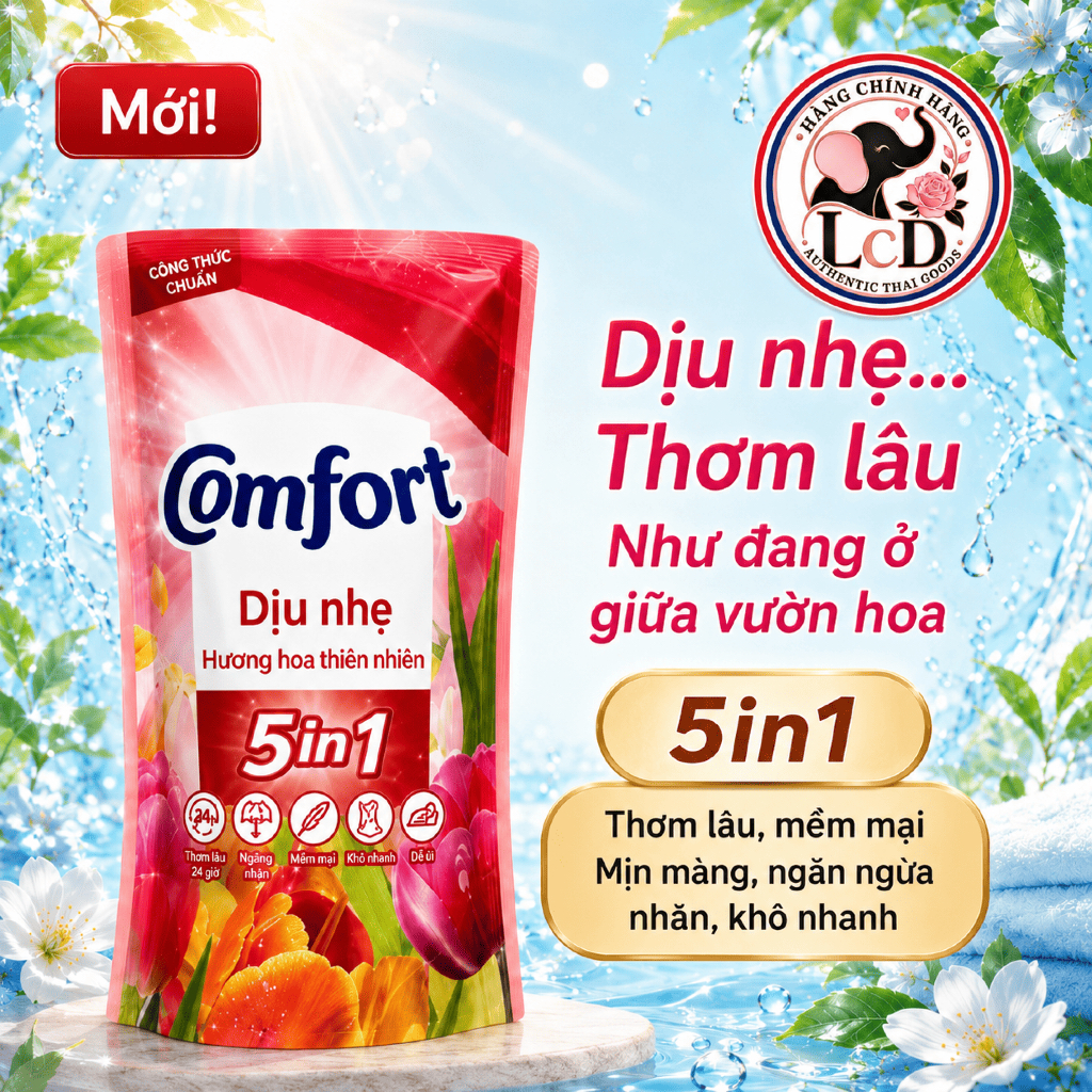 Nước Xả Vải Comfort 5 In 1 Thái Lan 500ml Thơm Lâu 5-7 Ngày Mềm Vải Nhiều Mùi Hương - LcD STORE