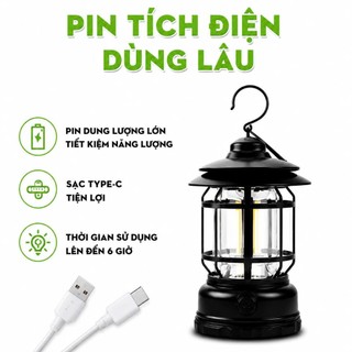 Đèn Led Dã Ngoại Cắm Trại Tích Điện Kèm Dây Sạc GD24 - Đèn Bão Du Lịch Dã Ngoại, Trang Trí Để Bàn