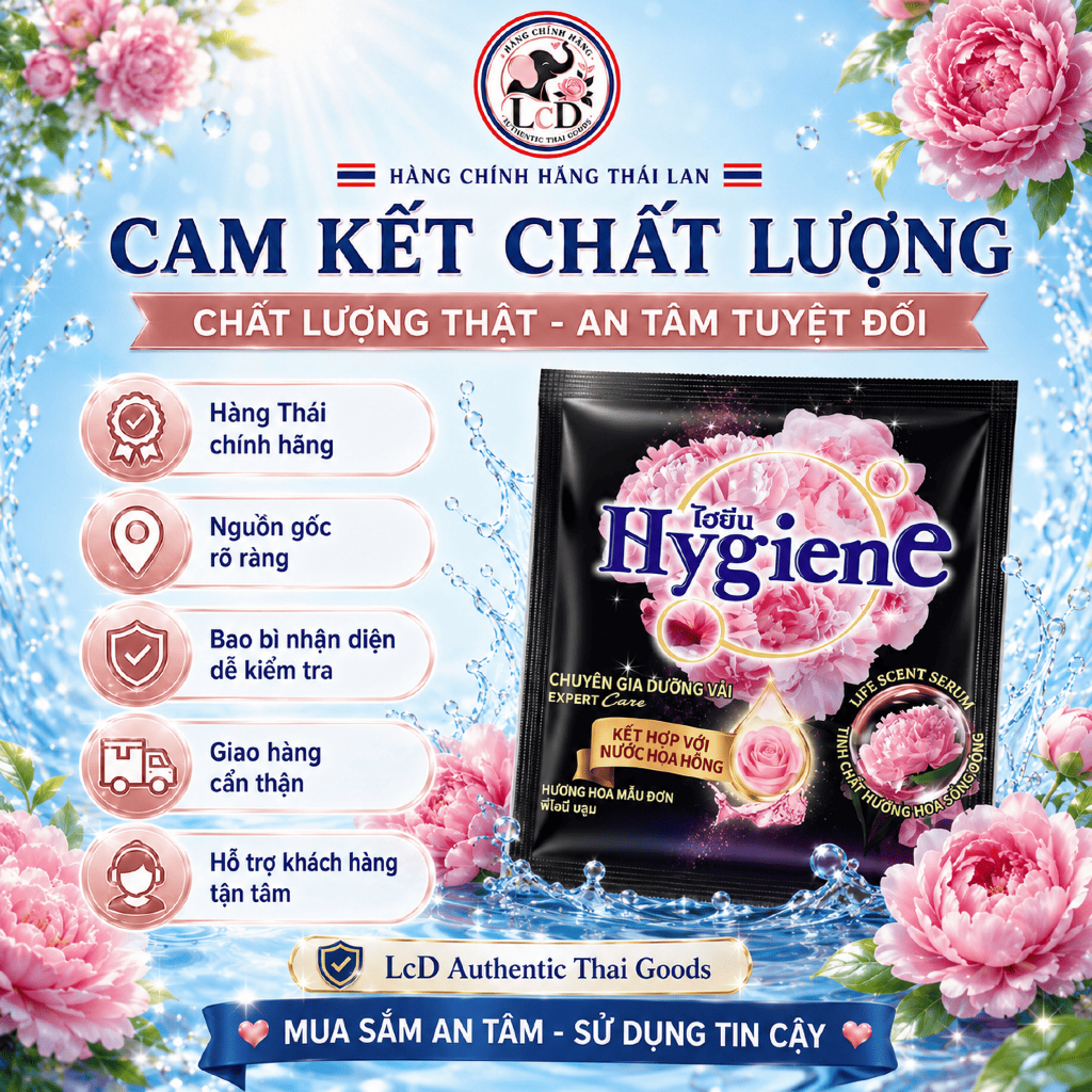 1 DÂY 12 GÓI - Nước xả vải đậm đặc Hygiene Expert Care 20ml [ĐEN-HƯƠNG HOA MẪU ĐƠN] Nhỏ , gọn , Tiện lợi - LCD STORE