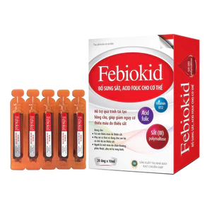 Ống bổ sung sắt và Acid Folic cho bà bầu, người thiếu máu Febiokid sắt III uống dễ hấp thụ, sắt hữu cơ dạng ống
