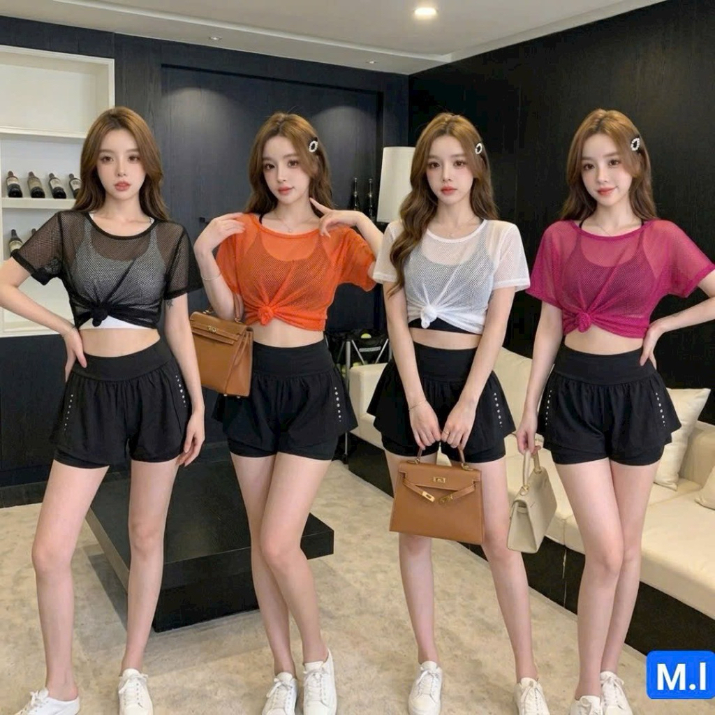 Áo cộc lưới tập gym chạy bộ thoáng khí - Lưới to mịn nhẹ -không bao gồm bra
