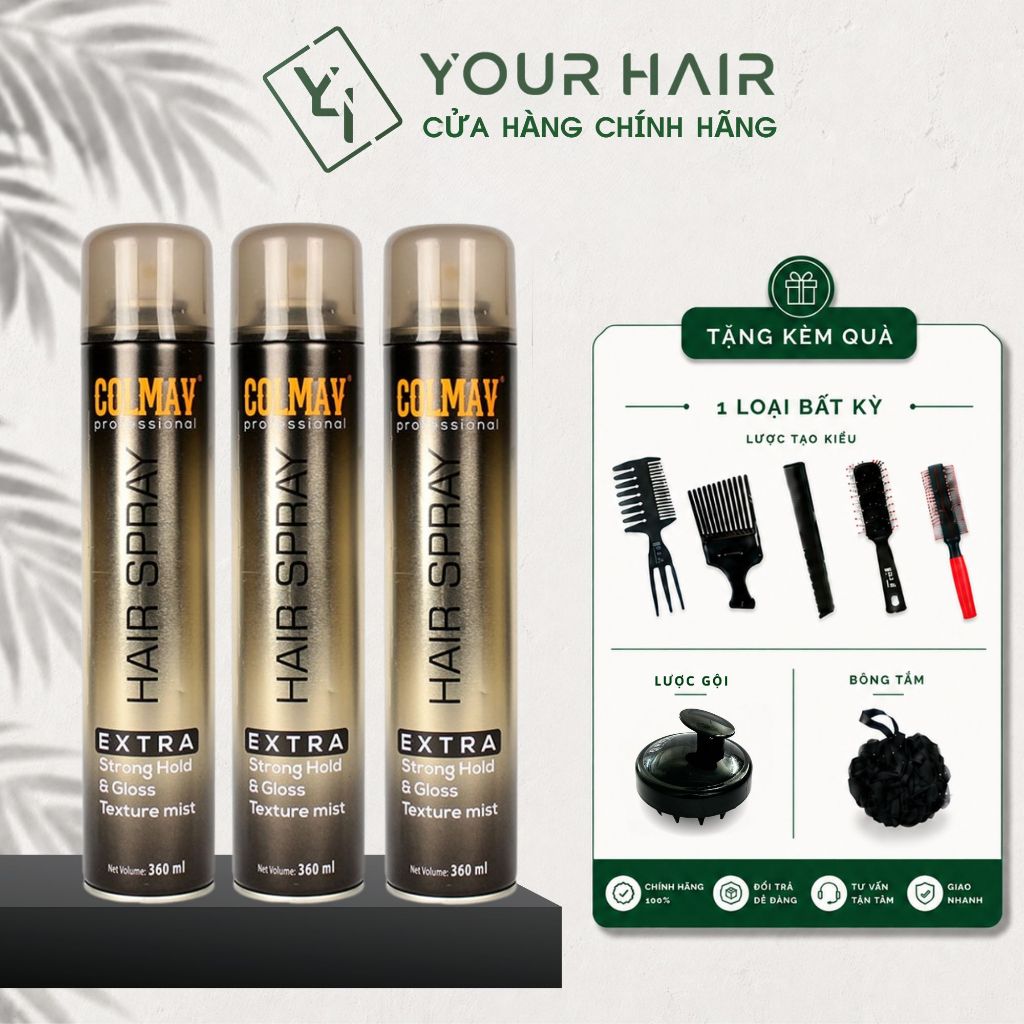 Gôm xịt giữ nếp Colmav Hair Spray - Extra Strong Hold - 360ml