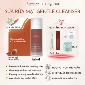 Sữa rửa mặt khoáng sét, tạo bọt từ bồ hòn hữu cơ Orgahue Gentle Cleanser (120ml)