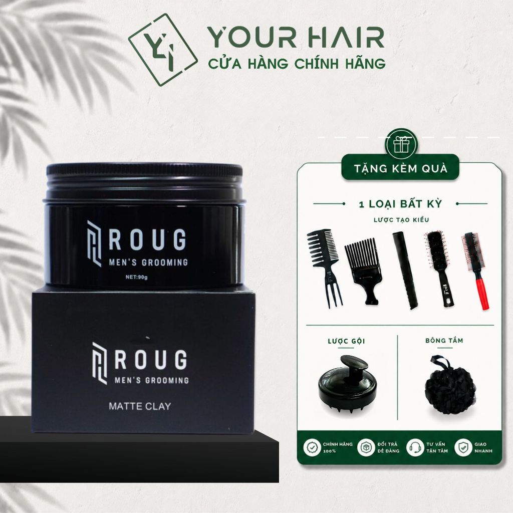 Sáp vuốt tóc Roug matte clay 90 gram