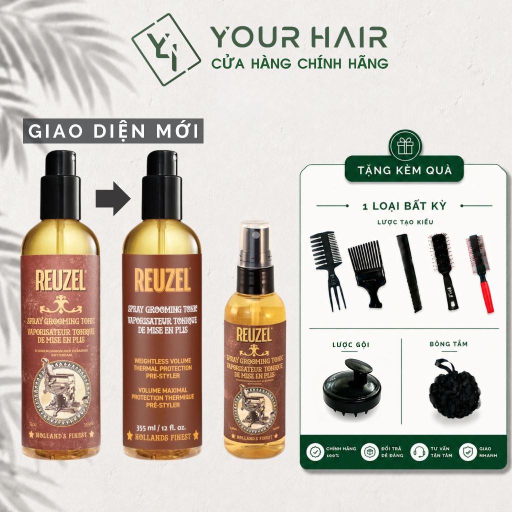 Xịt dưỡng tăng độ giữ nếp cho tóc Reuzel Grooming Tonic Spray - 350ml - Chính hãng