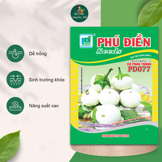 [Gói 2g~500 hạt] Hạt giống Cà Pháo Trắng Siêu Quả, Chịu Nhiệt Tốt, Sinh Trưởng Khỏe, Trồng Quanh Năm