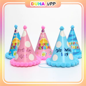 Set 10 Mũ Sinh Nhật Loại Chóp Nhỏ Đội Chóp Phong Cách Cute DUHA 081