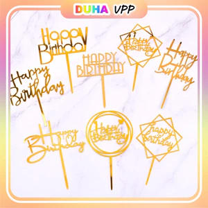 Combo 100 Que Cắm Mica Happy Birthday DUHA 082