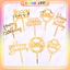 Combo 100 Que Cắm Mica Happy Birthday DUHA 082